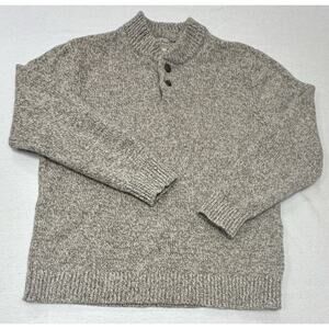 Vintage 90s LL Bean Women's XL Sweater 100% Lambs Wool Pullover Beige Grandpa